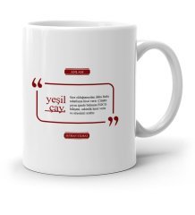 Kişiye Özel Yeşil Çay Beyaz Kupa Bardak - 2-2