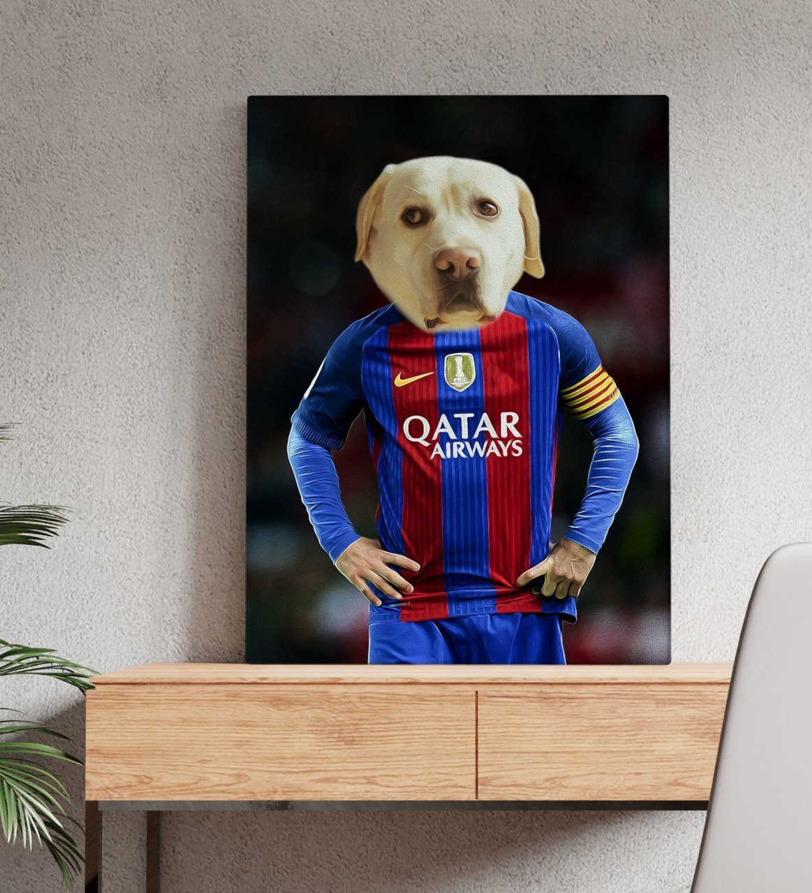 Evcil Dostlara Özel Futbolcu Tasarımlı Portre Kanvas Tablo 50x70cm-3