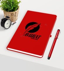 Kişiye Özel Avukat Temalı Kırmızı Defter Kalem Seti - 12