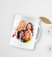 Kişiye Özel Bekarlığa Veda Karikatürlü Beyaz Kupa Bardak-1