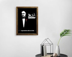 BK Home Godfather Baba Tasarımlı Doğal Masif Ahşap Çerçeveli Tablo-3