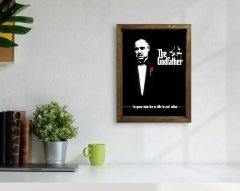 BK Home Godfather Baba Tasarımlı Doğal Masif Ahşap Çerçeveli Tablo-3