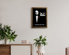 BK Home Godfather Baba Tasarımlı Doğal Masif Ahşap Çerçeveli Tablo-3