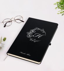Kişiye Özel Baş Harf İsim Tasarımlı Siyah Defter-4