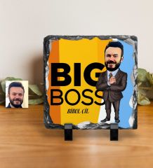 Kişiye Özel Bay Big Boss Karikatürlü Dekoratif Doğal Taş - 3