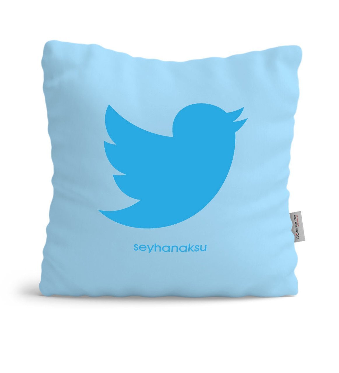 Kişiye Özel Twitter Mavi Yastık
