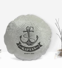 Kişiye Özel İsimli Kaptan Tasarımlı Dekoratif Kırlent Yastık-7