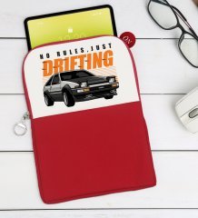 BK Gift Drifting Tasarımlı Taşınabilir Koruyucu Tablet Kılıfı & Organizer Çanta - Kırmızı-1