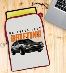 BK Gift Drifting Tasarımlı Taşınabilir Koruyucu Tablet Kılıfı & Organizer Çanta - Kırmızı-1