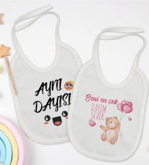 BK Kids Dayı Tasarımlı 2’li Beyaz Mama Önlüğü-1