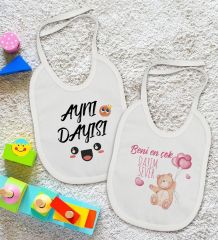 BK Kids Dayı Tasarımlı 2’li Beyaz Mama Önlüğü-1