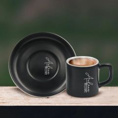 BK Gift Kişiye Özel İsimli Siyah Renk Türk Kahvesi Fincanı-25, Arkadaşa Hediye, Sevgiliye Hediye, Yıl Dönümü Hediyesi