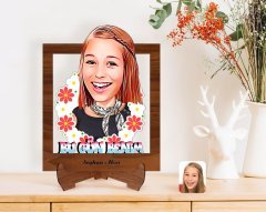 Kişiye Özel 8 Mart Bugün Benim Karikatürlü Ahşap Standlı 3D Biblo-1