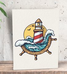 BK Gift Dümen Tasarımlı Dekoratif Mini Kanvas Tablo 15x20cm-1