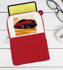 BK Gift Drift Car Tasarımlı Taşınabilir Koruyucu Tablet Kılıfı & Organizer Çanta - Kırmızı-1