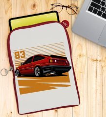 BK Gift Drift Car Tasarımlı Taşınabilir Koruyucu Tablet Kılıfı & Organizer Çanta - Kırmızı-1