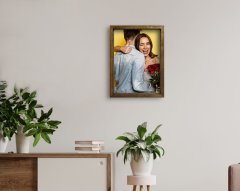 BK Home Yağlıboya Fotoğraflı Doğal Masif Ahşap Çerçeveli Tablo-1