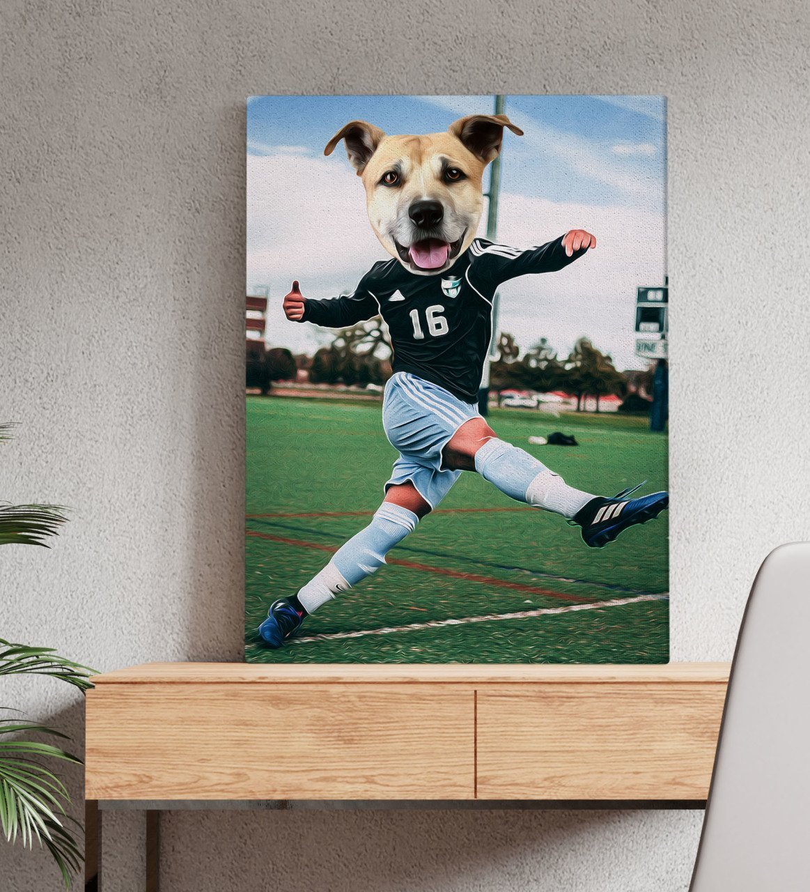 Evcil Dostlara Özel Futbolcu Tasarımlı Portre Kanvas Tablo 50x70cm-2