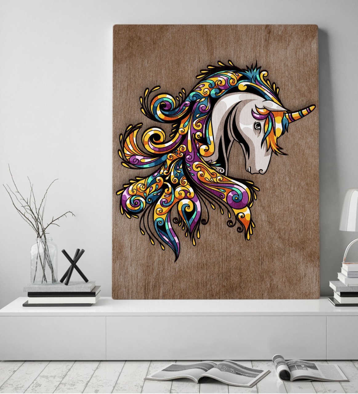 BK Home Unicorn Tasarımlı Kanvas Tablo 50x70cm-1