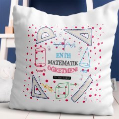 Kişiye Özel Matematik Öğretmeni Tasarımlı Beyaz Yastık - 6