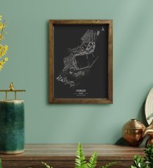 BK Gift Monaco Pist Tasarımlı Doğal Masif Ahşap Çerçeveli Tablo 30x40cm-1