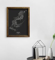 BK Gift Monaco Pist Tasarımlı Doğal Masif Ahşap Çerçeveli Tablo 30x40cm-1