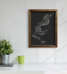BK Gift Monaco Pist Tasarımlı Doğal Masif Ahşap Çerçeveli Tablo 30x40cm-1