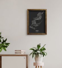 BK Gift Monaco Pist Tasarımlı Doğal Masif Ahşap Çerçeveli Tablo 30x40cm-1