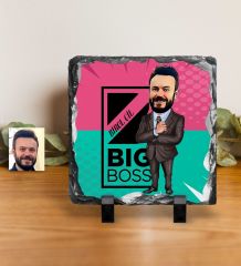 Kişiye Özel Bay Big Boss Karikatürlü Dekoratif Doğal Taş - 1