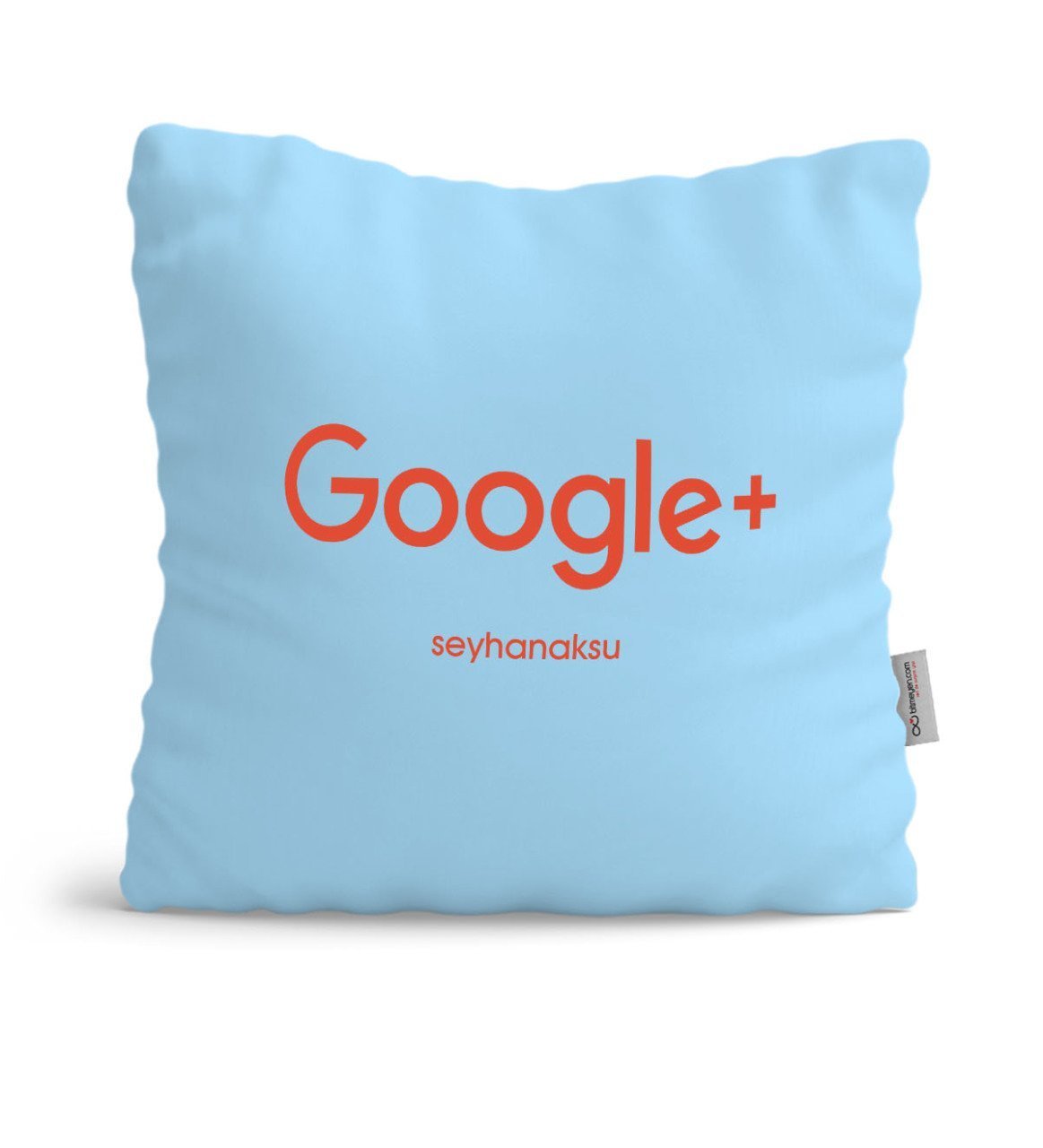 Kişiye Özel Google Plus Mavi Yastık