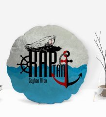 Kişiye Özel İsimli Kaptan Tasarımlı Dekoratif Kırlent Yastık-4