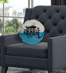 Kişiye Özel İsimli Kaptan Tasarımlı Dekoratif Kırlent Yastık-4