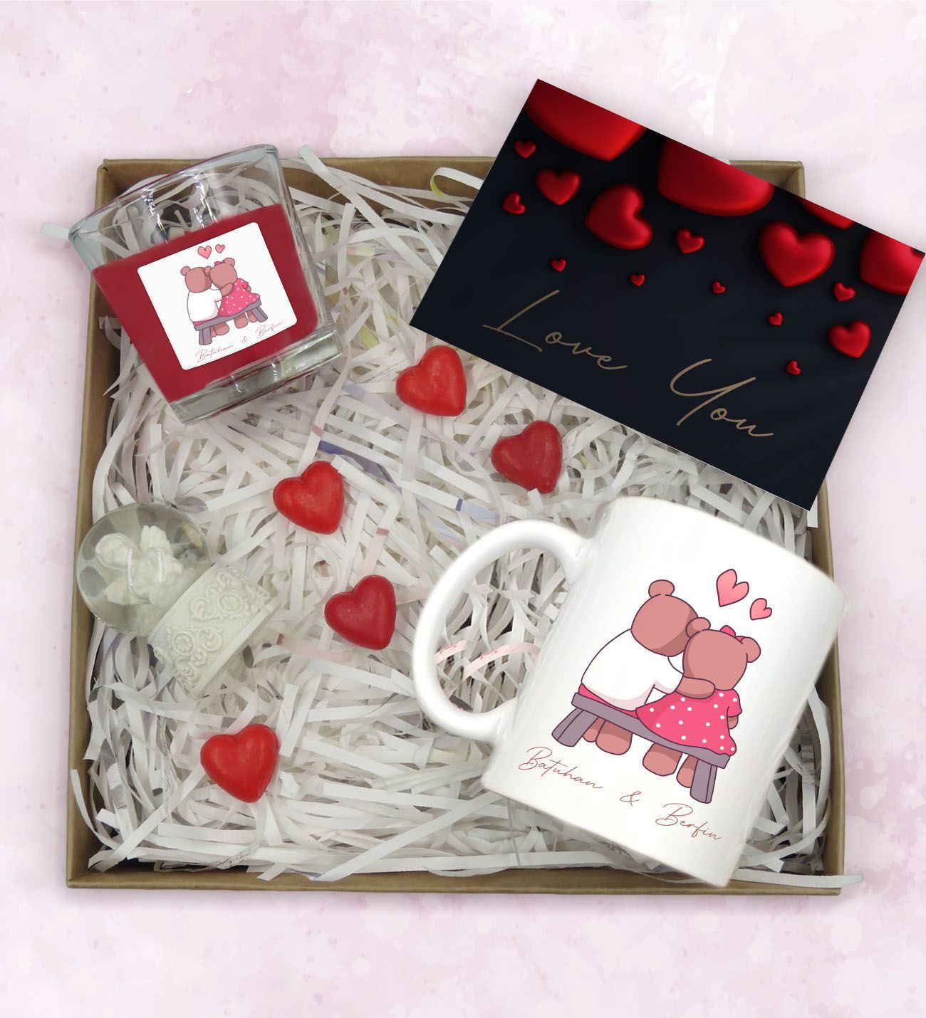 BK Gift Sevgiliye Özel Hediye Seti-3-4, Yıl Dönümü Hediyesi, İsimli Kupa, Sevgiliye Hediye, Sevgililer Günü Hediyesi