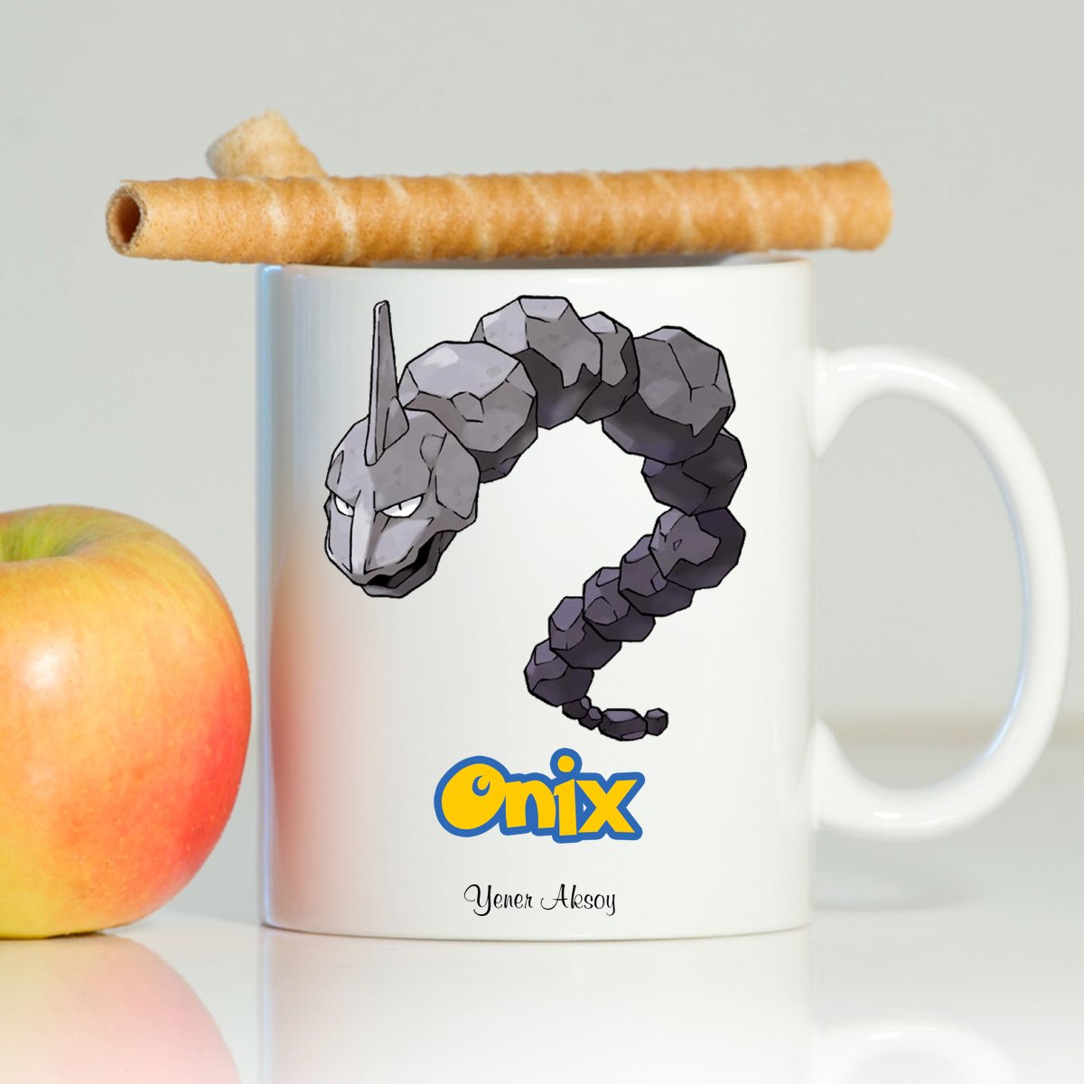 Kişiye Özel Pokemon Onix Beyaz Kupa Bardak