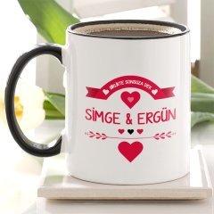 Kişiye Özel Siyah Kupa Bardak (Sevgililer Günü Temalı-55)