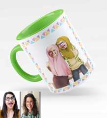 Kişiye Özel Türbanlı Karikatürlü Yeşil Kupa Bardak 38y742