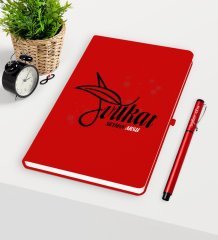 Kişiye Özel Avukat Temalı Kırmızı Defter Kalem Seti - 9