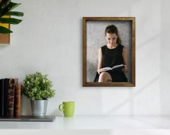 BK Home Fotoğraflı Doğal Masif Ahşap Çerçeveli Tablo-1