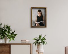 BK Home Fotoğraflı Doğal Masif Ahşap Çerçeveli Tablo-1