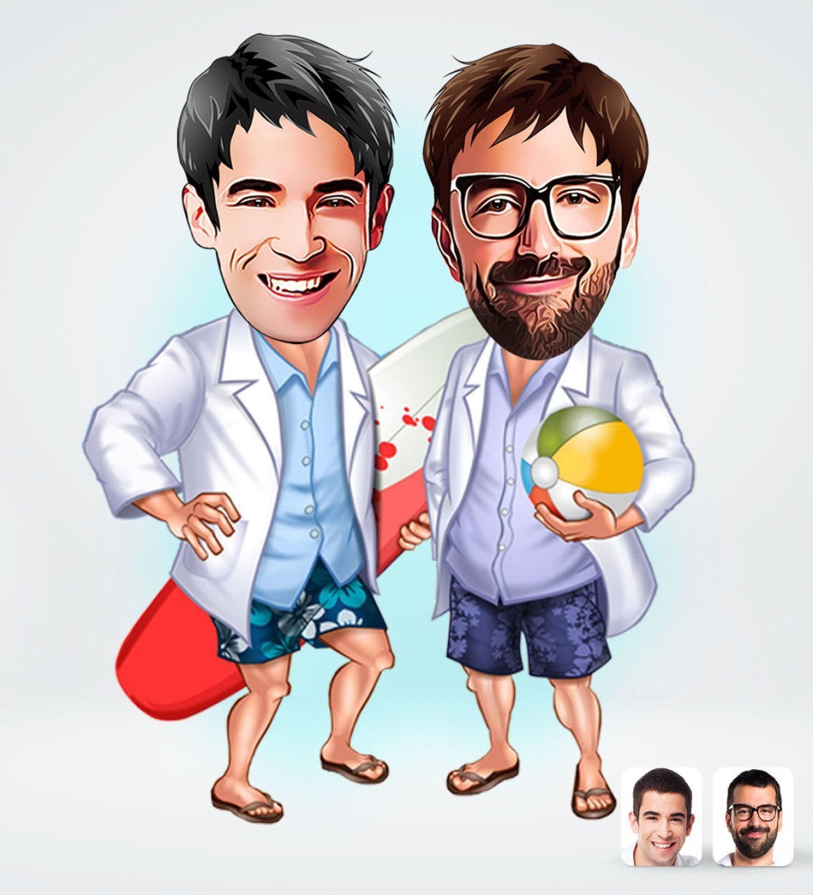Kişiye Özel Kankalar Karikatürlü Sosyal Medya Dijital Profil Fotoğrafı - Model 2