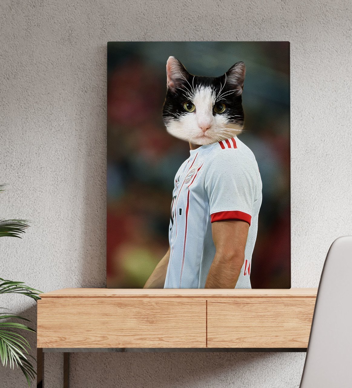 Evcil Dostlara Özel Futbolcu Tasarımlı Portre Kanvas Tablo 50x70cm-1