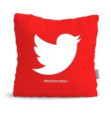 Kişiye Özel Twitter Kırmızı Yastık