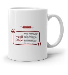 Kişiye Özel Yeşil Çay Beyaz Kupa Bardak - 1
