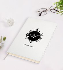 Kişiye Özel Baş Harf İsim Tasarımlı Beyaz Defter-9