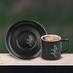 BK Gift Kişiye Özel İsimli Siyah Renk Türk Kahvesi Fincanı-21, Arkadaşa Hediye, Sevgiliye Hediye, Yıl Dönümü Hediyesi