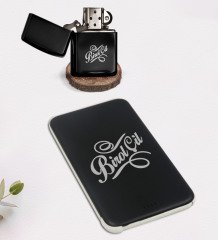 Kişiye Özel İsimli Benzinli Çakmak ve 5.000 Mah Powerbank Hediye Seti-5
