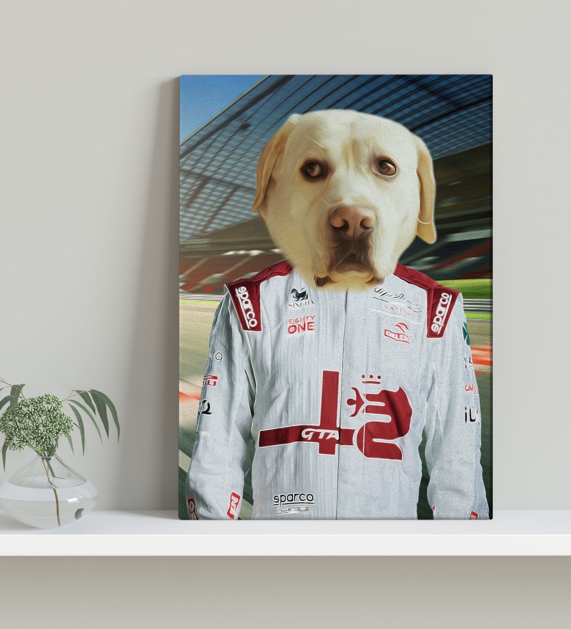 Evcil Dostlara Özel F1 Pilot Tasarımlı Portre Kanvas Tablo 30x50cm-10