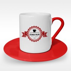 Kişiye Özel İsimli Kırmızı Türk Kahvesi Fincanı - 2