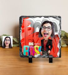 Kişiye Özel Bayan Big Boss Karikatürlü Dekoratif Doğal Taş - 1