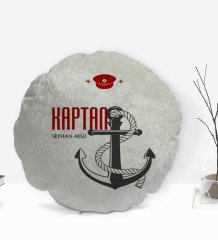 Kişiye Özel İsimli Kaptan Tasarımlı Dekoratif Kırlent Yastık-1